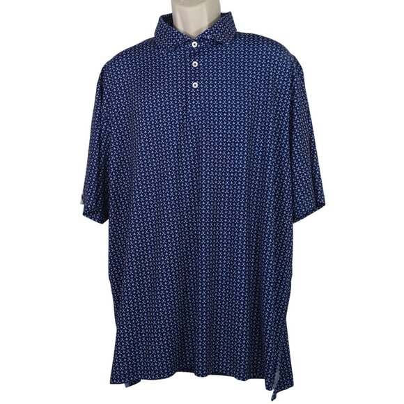 Ralph Lauren RLX Polo Shirt Men Size  XXL Blue Golf Club Print Moisture-Wicking - Picture 1 of 14